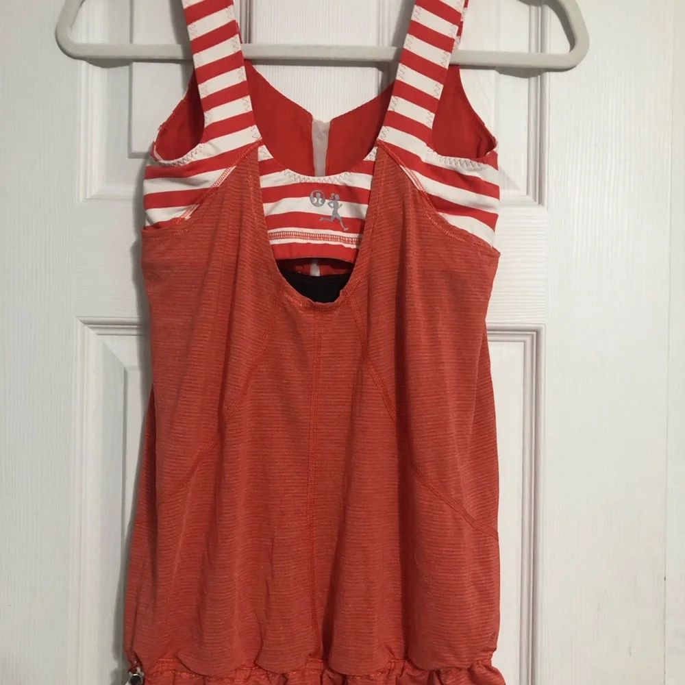 Lululemon drawstring striped built‎ in bra tank top women’s small